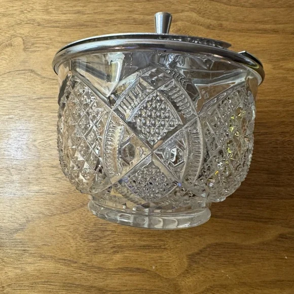 Vintage Soda Fountain Crystal Fruit Toppings Bowl, Flip Top Lid Sugar Bowl - Picture 2 of 7
